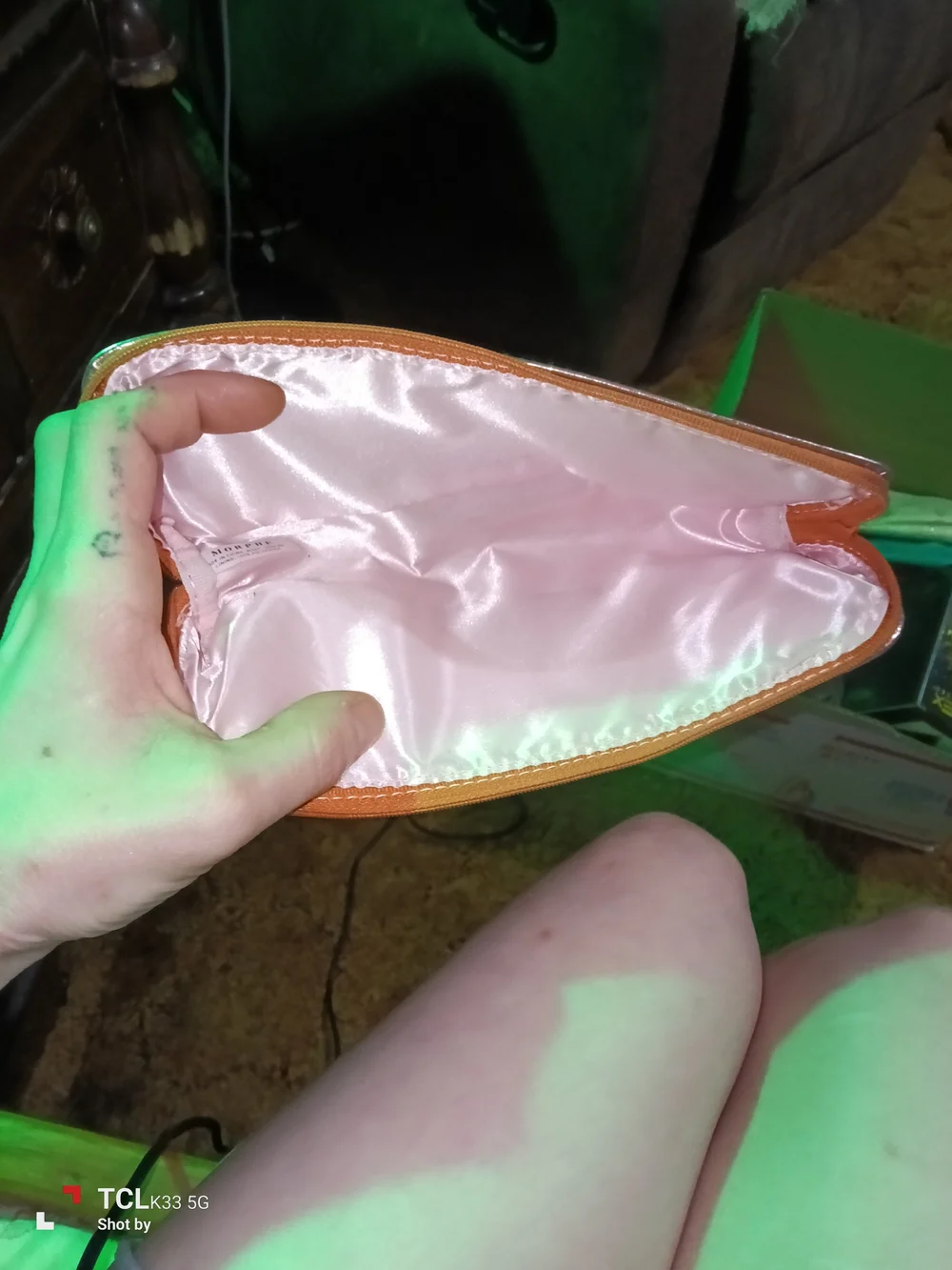 Metallic Pink Zip Pouch - Cosmetic & Accessory Organizer